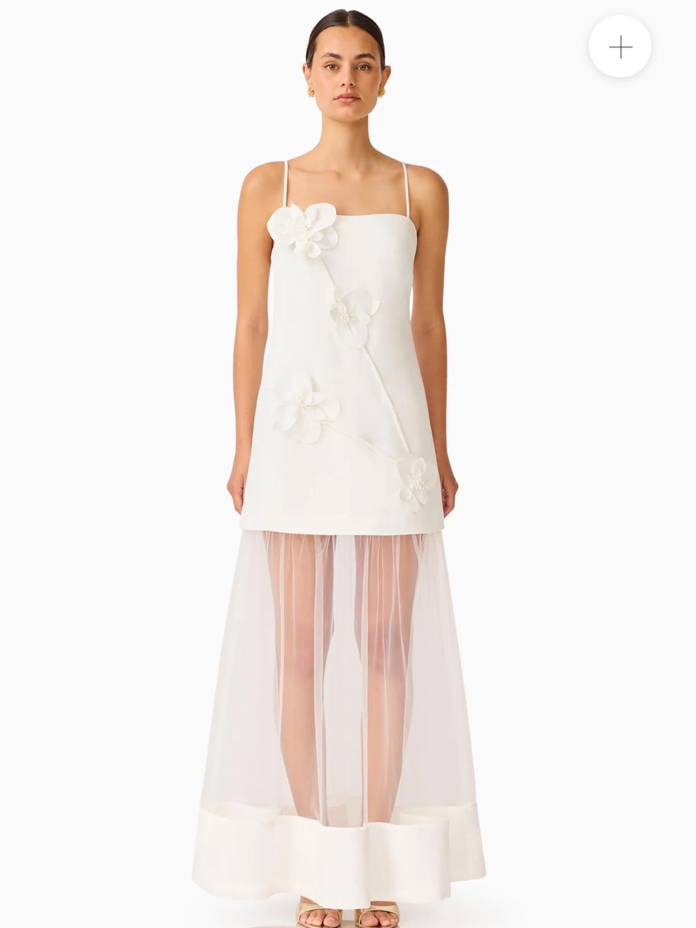 Elliatt Reina Appliqué Gown in White
